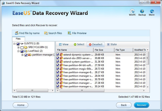 recover deleted files