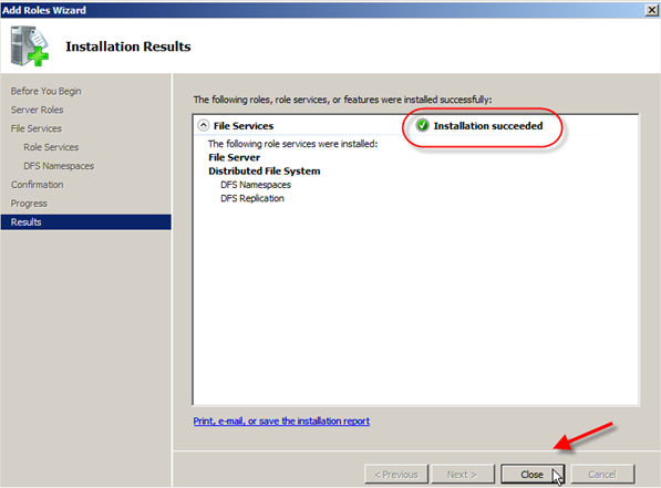 Server 2008: Installing Distributed File System (DFS) - 7