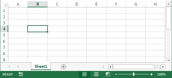 EXCEL 2016 interface